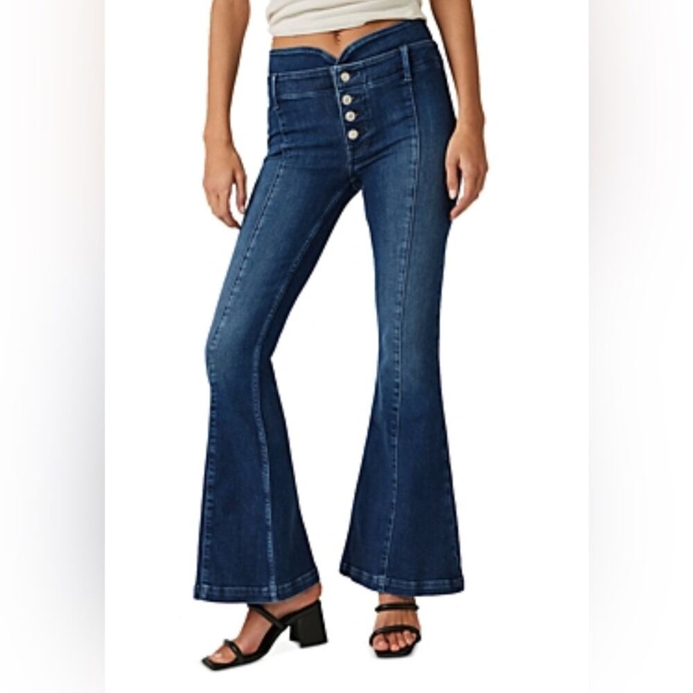 Free People We The Free After Dark Button Fly Wide Leg Jeans size 32
